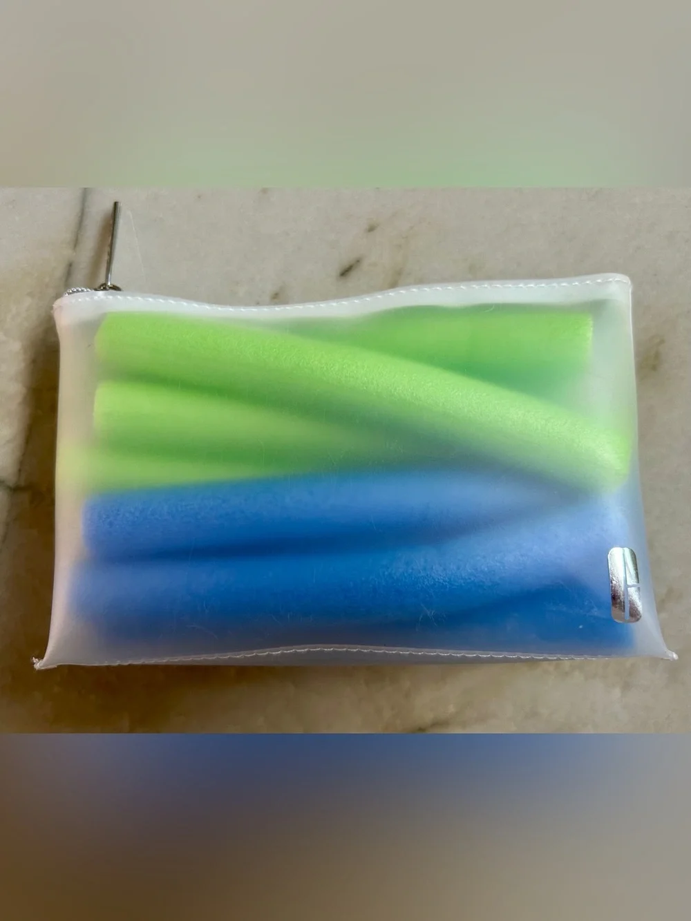 Blue and Green Foam Hair Rollers Set